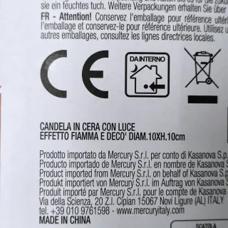 Candela LED Kasanova in cera effetto fiamma