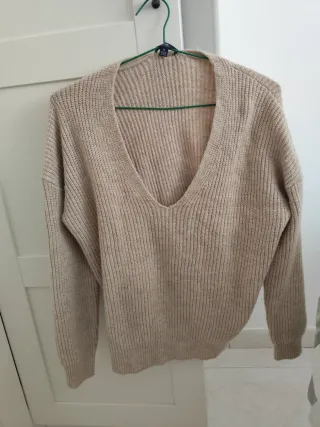 Suéter jersey punto beige