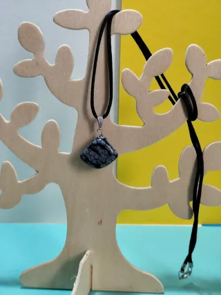 Lote 5 collares piedra obsidiana