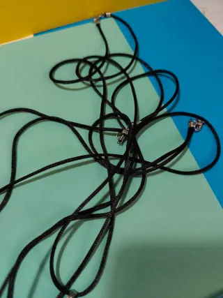 Lote 5 collares piedra obsidiana