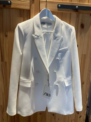 Blazer Zara Edición Limitada Blanco Talla M