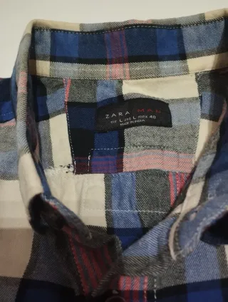 Camisa Zara cuadros hombre Talla L