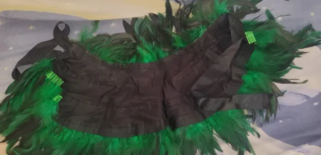 Cuello de plumas verde y negro