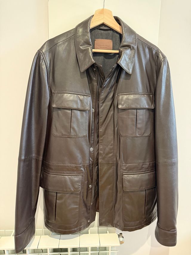 Abrigo Piel Cordero Marrón Talla 54