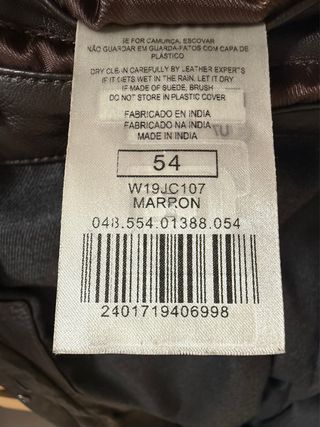 Abrigo Piel Cordero Marrón Talla 54