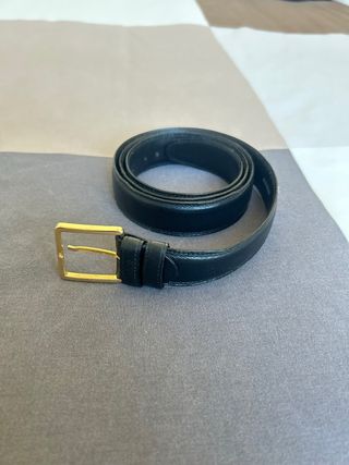 Cintura Evidence nera con fibbia oro