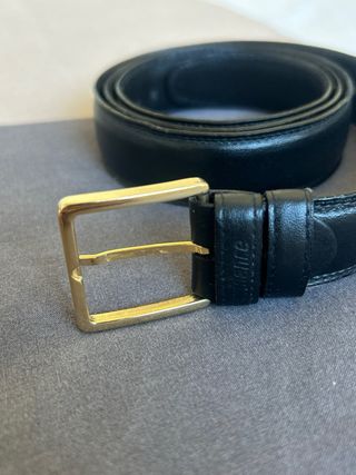 Cintura Evidence nera con fibbia oro