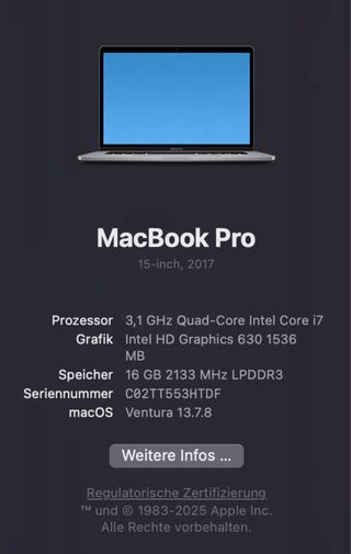 MacBook Pro 2017 Plata/Gris Espacial