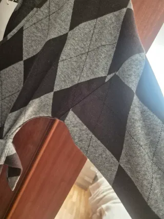 Vestido Zara Rombo Marrón y Gris