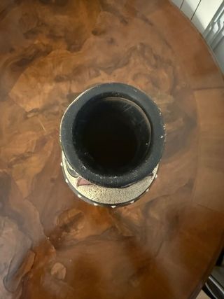 Vaso decorativo in ceramica ruvida stile geometric