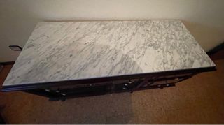 Cómoda Vintage 6 Cajones Mármol Madera