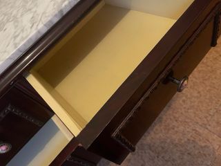 Cómoda Vintage 6 Cajones Mármol Madera