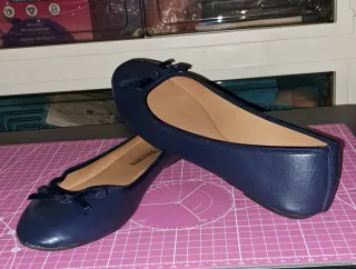 Manoletinas azules con lazo