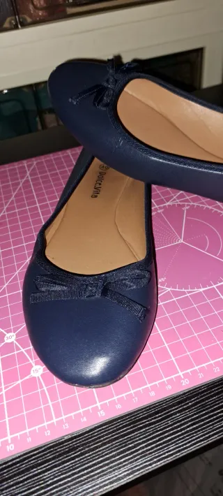 Manoletinas azules con lazo