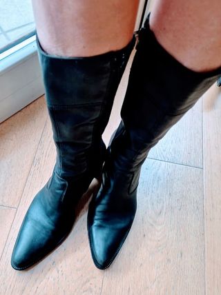 Stivali Nero Giardini Pelle Nera Tg 37