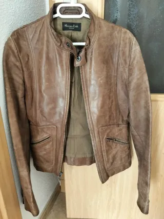 Chaqueta Piel Massimo Dutti Marrón