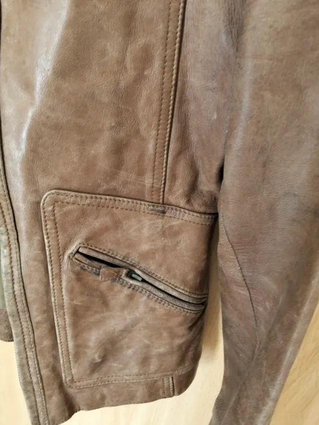 Chaqueta Piel Massimo Dutti Marrón