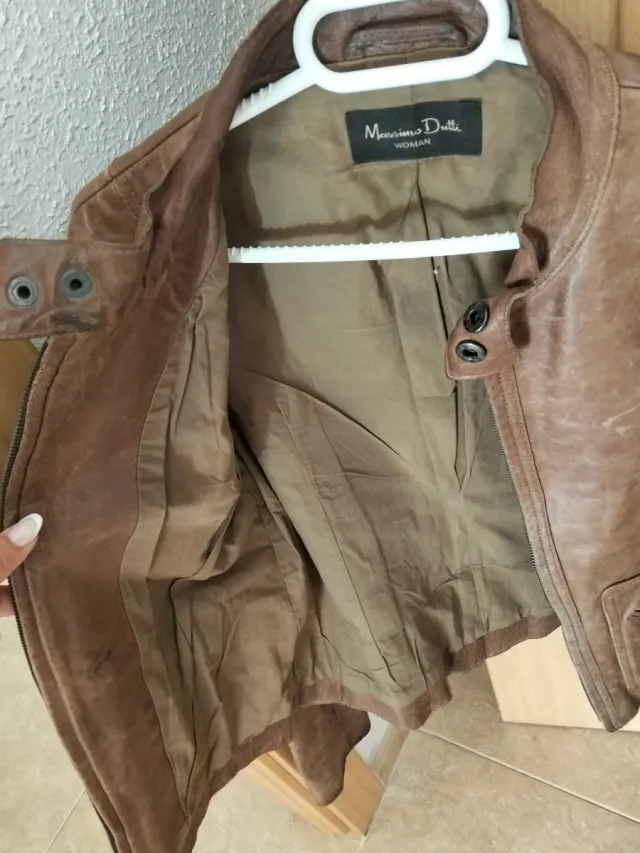 Chaqueta Piel Massimo Dutti Marrón