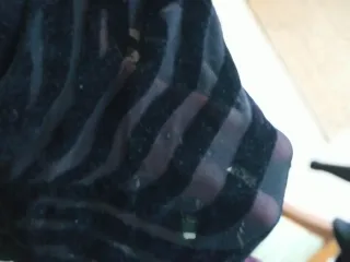 Top Bershka Negro Estampado de terciopelo