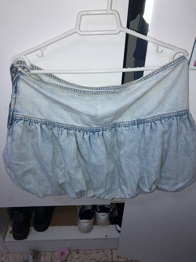 Falda vaquera estilo globo