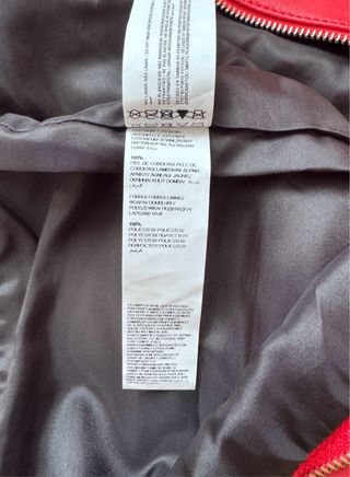 Mini falda roja de cuero Suite Blanco, talla EU 34