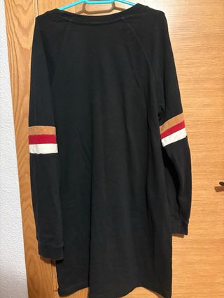 Vestido Sudadera Negro con Rayas