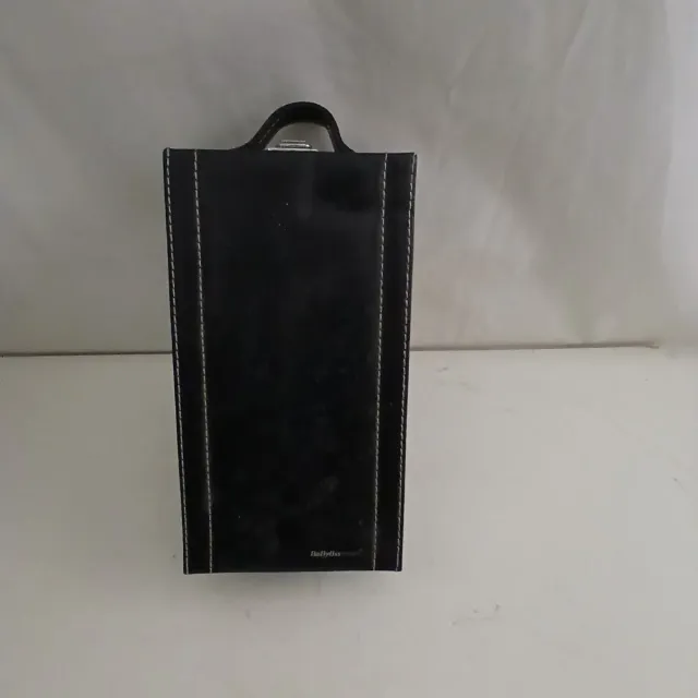 Astuccio in pelle nera con cuciture bianche