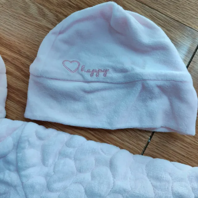 Set neonata rosa cappellino e scarpine3-6mesi