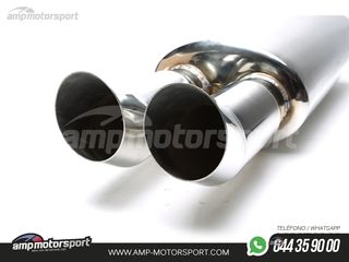 SILENCIOSO UNIVERSAL DOBLE SALIDA REDONDA TIPO DTM 2x76MM