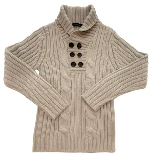 Maglione uomo beige con bottoni Taglia L