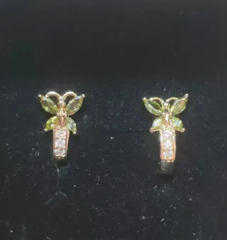 Pendientes Mariposa Oro y Verde