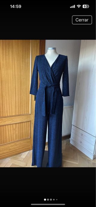 Mono El Corte Inglés negrocon hilos de lurex azule