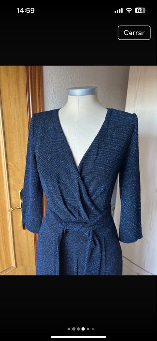 Mono El Corte Inglés negrocon hilos de lurex azule