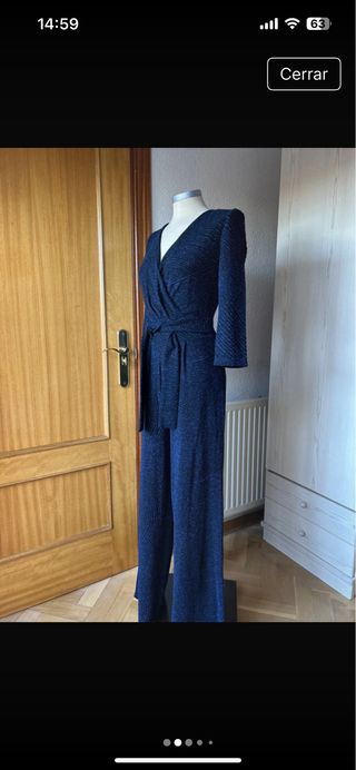 Mono El Corte Inglés negrocon hilos de lurex azule