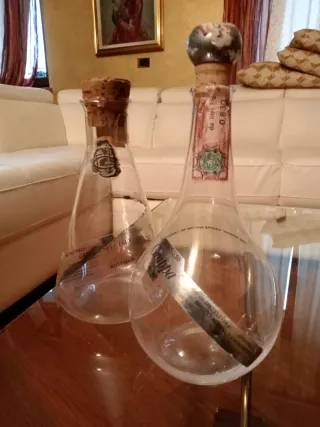 Bottiglie Grappa Vetro Soffiato Vintage