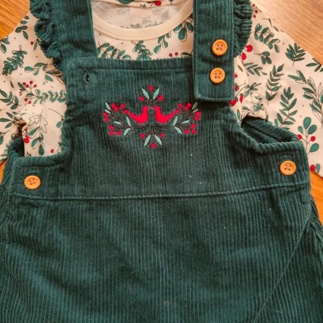 Completo bambina: salopette e maglia74cm 6-9mesi