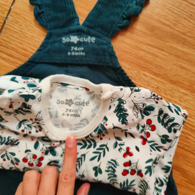 Completo bambina: salopette e maglia74cm 6-9mesi