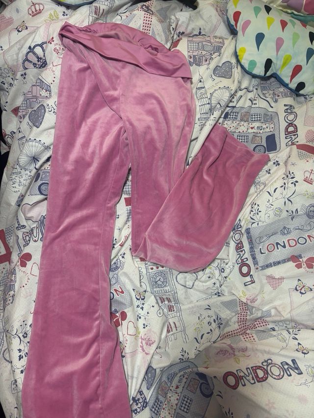 2 Pantalones Adidas Terciopelo Rosa y Turquesa