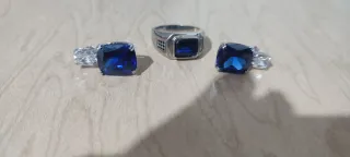 Conjunto anillo y pendientes s925