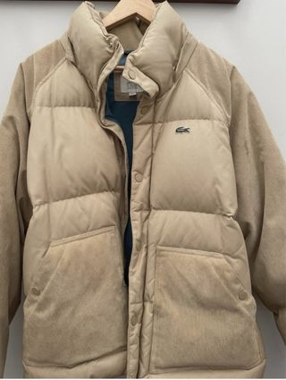 Cazadora acolchada Lacoste Beige. Mangas en pana