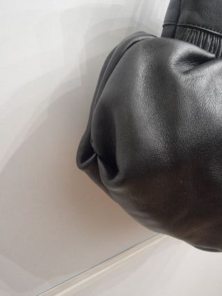 Borsa Fabrizio Poker Vera Pelle Nera Drappeggiata