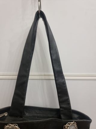 Borsa Fabrizio Poker Vera Pelle Nera Drappeggiata