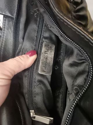Borsa Fabrizio Poker Vera Pelle Nera Drappeggiata