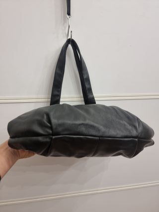 Borsa Fabrizio Poker Vera Pelle Nera Drappeggiata