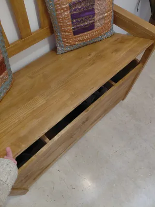 Banco baúl madera maciza nuevo