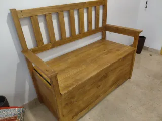 Banco baúl madera maciza nuevo
