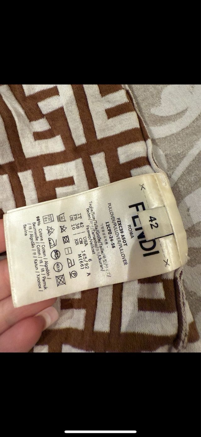 Canotta Fendi logo doppia FF Taglia 42 double face