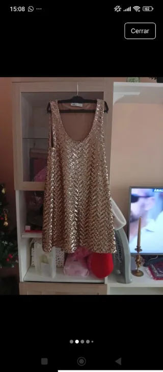 Vestido y Chaqueta Fiesta Zara Dorados