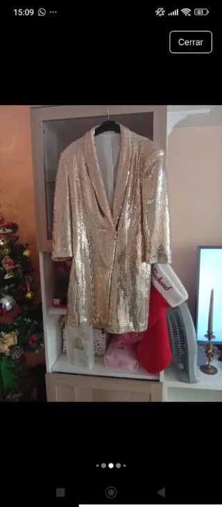 Vestido y Chaqueta Fiesta Zara Dorados