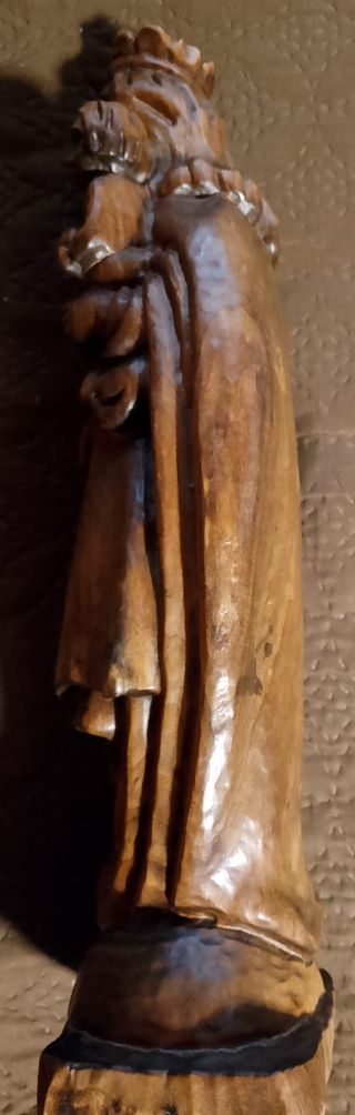 Escultura Virgen con Niño de Madera maciza